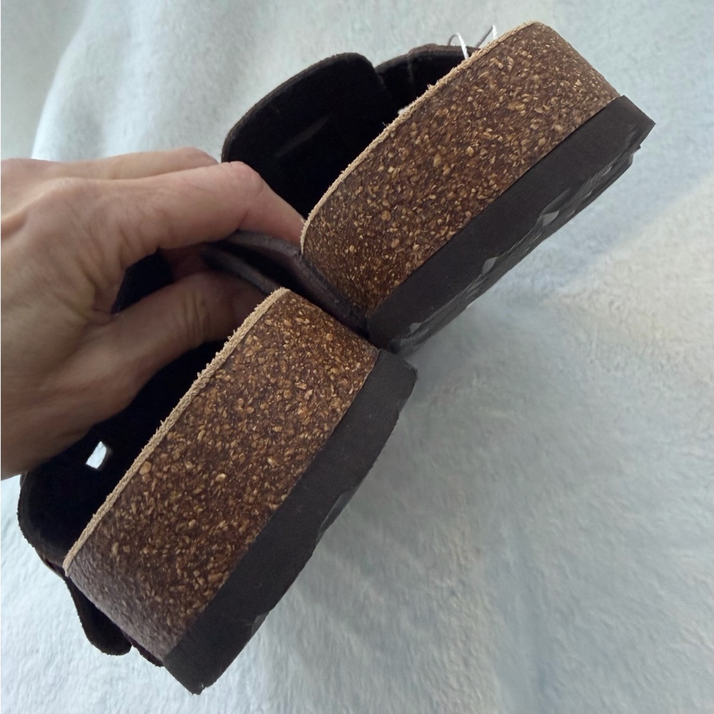 Qomfort Women’s Genuine Suede Clogs Mocha Size 43 US 10.5-11 NEW Molded Footbed - Picture 7 of 16